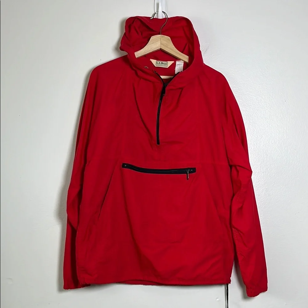 LL Bean Vintage Made in USA Pullover Windbreaker‎ in Red size medium